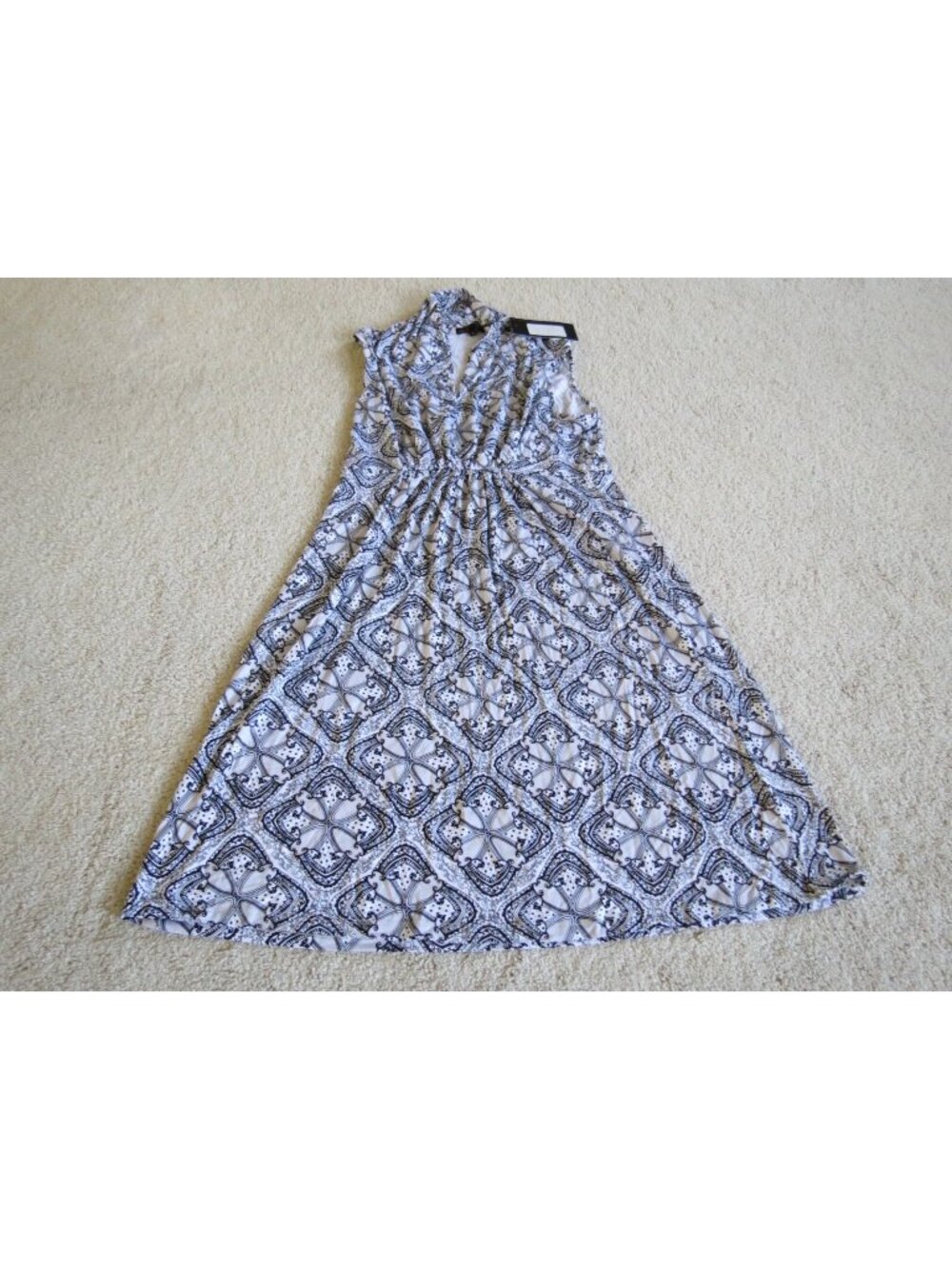 Women's Vfish Ornate Print White Southern Belle Dress NWT Large